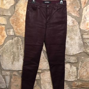 Express coated denim pants